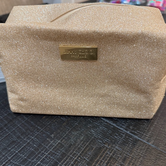 Jimmy Choo Parfums Gold Shimmery Cosmetic Bag Pouch New - Picture 4 of 7